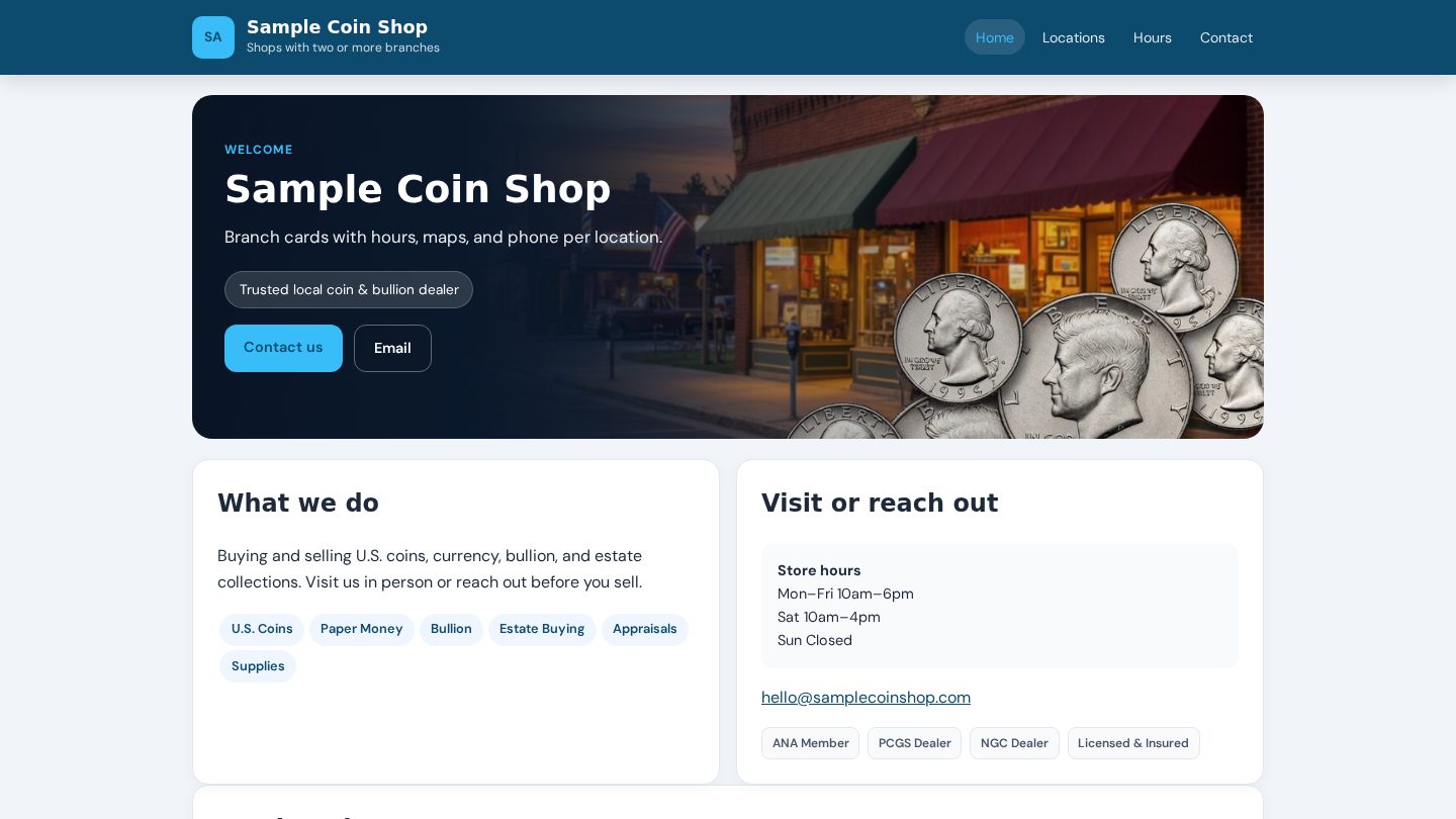 Multi-Location website preview